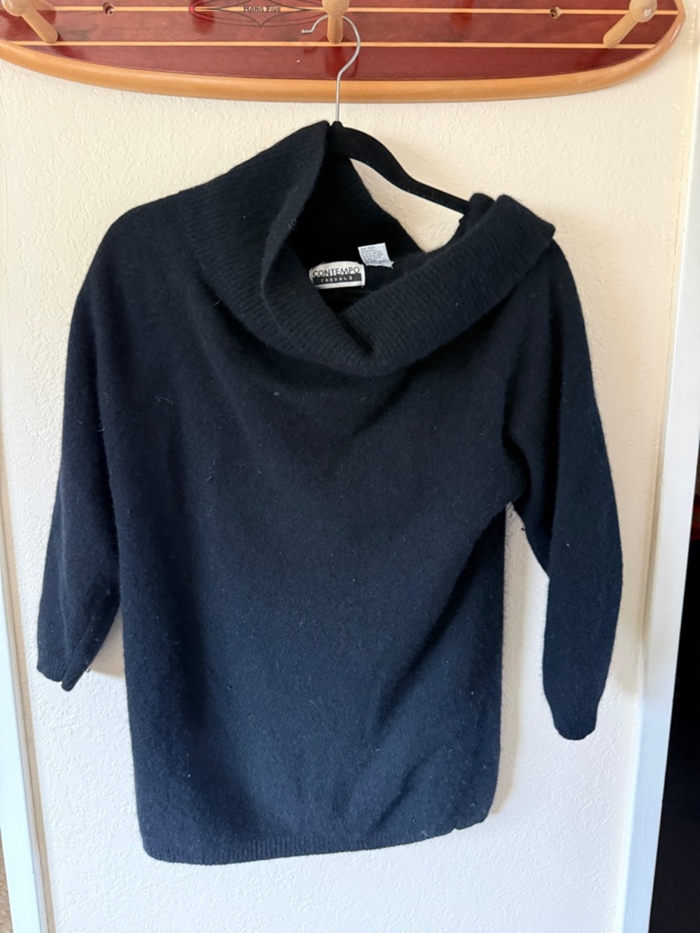 Contempo Black Cowl Neck Sweater